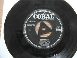 BUDDY HOLLY-HEARTBEAT-GREAT AUDIO-7"45rpm VINYL SINGLE-45-Q72346-VG+ 1958