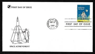 #1912 18c Space Achievement - Moon Walk -  Readers Digest FDC - Image 1 of 2