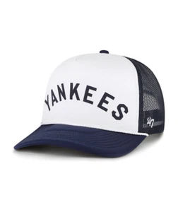 New York Yankees '47 Brand Nvy /White Foam Cooperstown Mesh Trucker Snapback Hat - Picture 1 of 3