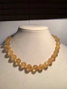 COLLANA 512 CT. PIETRE PREZIOSE CITRINO NATURALE 14 MM PERLINE PIETRA - Foto 1 di 3