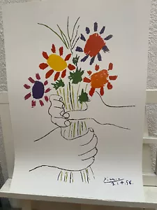 Nr. 1090 - Picasso Hände mit Blumen Kunstdruck - Bild 1 von 1