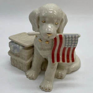 Golden Retriever Lenox Puppy Dog w/ Flag America-Fourth of July Patriotic - Picture 1 of 7