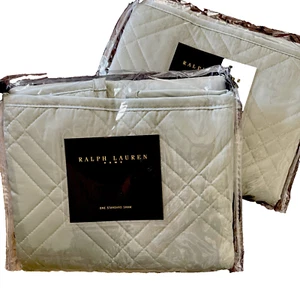 Neu Vintage Ralph Lauren Anne Marie Quilt Eukalyptus Standard Kissenbezüge Satin - Bild 1 von 2