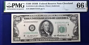 1950B $100 Federal Reserve Note Fr-2159-D Cleveland PMG66 Gem EPQ - Picture 1 of 4