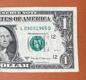 September 3, 1965 ; 9 March 1965 (L 09031965 D) Birthday Note $1 One Dollar Bill - Picture 1 of 3