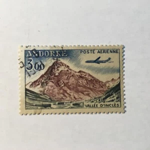 NANEE-B) FRANCOBOLLI,FRANCESE,ANDORRA,POSTA AEREA,#C6-AP3-VALLEY D’INCLES,1961. UNGH T145 - Foto 1 di 3