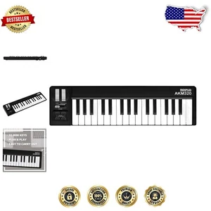 32-Key MIDI Keyboard Controller with Velocity-Sensitive Keys - USB Plug & Play - Picture 1 of 8