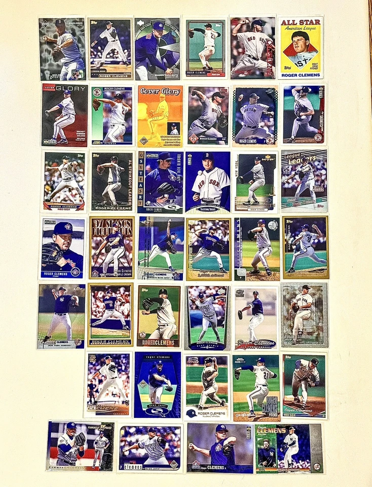 Lote de 39 tarjetas de béisbol Roger Clemens MLB 1988-2000 Foto 1 de 1
