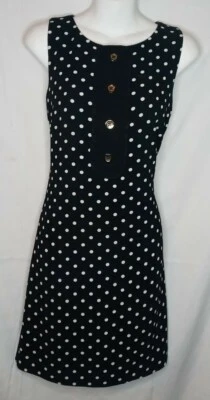 Vestido JUICY COUTURE Blanco y Negro Lunares Sin Mangas Retro Mod Cambio TALLA 0 Foto 1 de 4