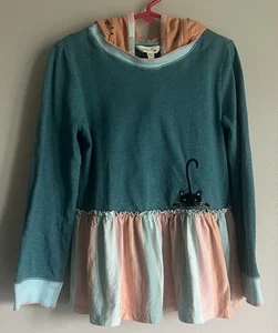 MATILDA JANE Jacqueline Tern Kitty Cat Hoodie Shirt Size 6 Ruffle Top - Picture 1 of 7