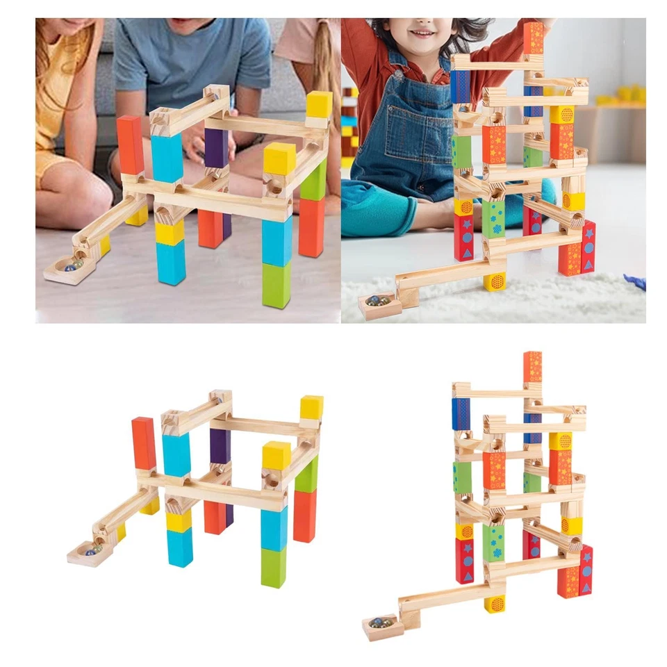 DIY Wooden Track Marble Track Marble Run Handmade Assembly Creative DIY Building - Image 1 of 1