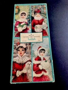 1 Hallmark LEERKARTON, einmal gehalten 12 Vintage Huldah Weihnachtsgrußkarten ~ Exquisit - Bild 1 von 3