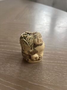 Chinese Hand Carved And Hand Painted Resin Statue Signed
