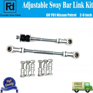 2x GU Y61 Nissan Patrol Rear HD Extended Adjustable Sway Bar Link Kit 2-8 inch - Picture 1 of 3