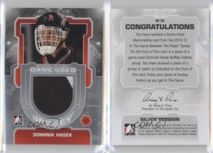 2012 ITG Between the Pipes Game-Used Jersey Silver /140 Dominik Hasek #M-30 HOF
