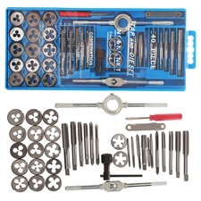 40PC PROFESSIONAL METRIC TAP WRENCH AND DIE SET CUTS M3-M12 BOLTS + CASE Q1R5