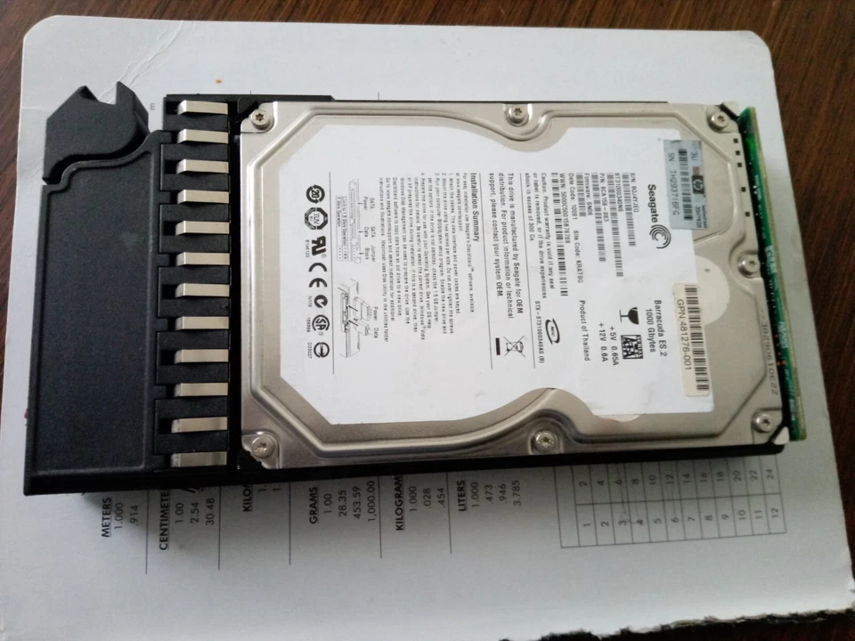 HPE 480942-001 Dual Port Hard drive 1 TB Internal 3.5" SATA 3Gb/s 7200rpm - Image 1 of 4