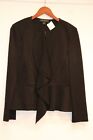 St. John Women's 8 Medium Black Blazer Jacket Embossed Peplum Short Knit Coat