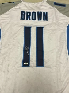 Tennessee Titans A.J. Brown Signed Jersey Beckett COA White Custom - Picture 1 of 3