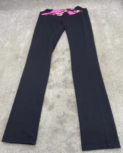Lululemon Skinny Groove Leggings Women's Size 8 Full-On Luon Black Pink Floral - Picture 1 of 9