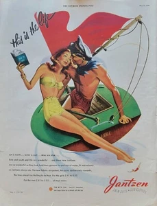 Jantzen Swim Suits & Sun Clothes, Sailing Pin Up Girl Vintage 1946 Magazine Ad - Imagen 1 de 1
