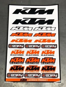 Calcomanía Pegatina KTM Hoja de Gráficos SX SXF XC EXC por Enjoy Mfg - BLANCA - Imagen 1 de 1