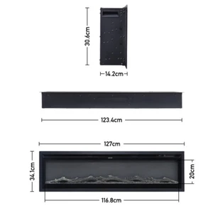 40/50/60/70/80/100 inch Insert/ Wall Mounted LED Fireplace Electric Inset Fire - Picture 1 of 24