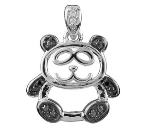 1x Collana Ciondolo Argento Sterling 925 18mm Carino Panda Orso Gemma Set + Sacchetto Regalo - Foto 1 di 1