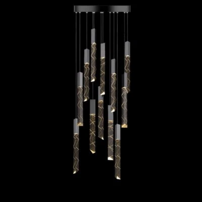 Stair Chandelier Lighting Crystal Pendant Light Hotel Lamp Home Ceiling Lights - Image 1 of 4