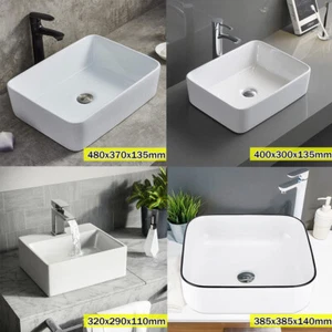 Bathroom Cloakroom Vanity Wash Basin Sink Countertop White Gloss Modern Various - Picture 1 of 29