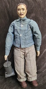 ANTIQUE FOLK ART Hand Made Doll MAN HOLDING LANTERN Vintage 16" - Picture 1 of 16
