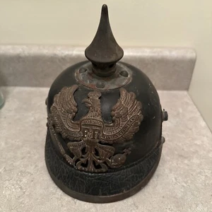 Ww1 Vintage German Pickelaube Spiked Helmet with Liner - Picture 1 of 15