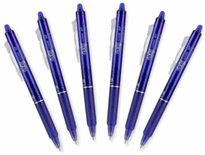 Pilot FriXion Clicker Erasable Gel Pens in Blue - Pack of 6 - NEW - Picture 1 of 1