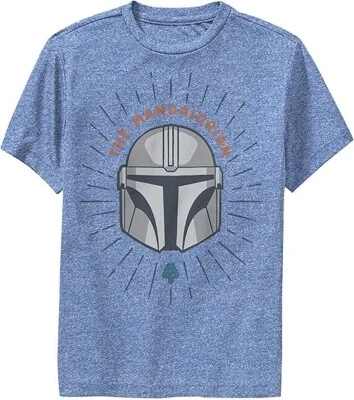 STAR WARS The Mandalorian Helmet Cartoon Shield Performance Tee Youth LARGE - Image 1 of 4