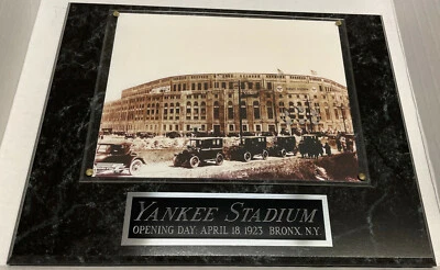YANKEE STADIUM 1923 "THE OPENING DAY" FRAMED 8X10 PHOTO-12X15 PLAQUE-NEW YORK - Image 1 of 3