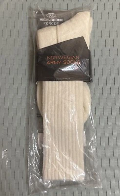 Highlander Norwegian Army Socks | White. Size L 10 to 13  - Image 1 of 4
