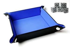 Dice Board Foldable, Dice Bowl - Light Blue - incl. Dice - Play Directly - Picture 1 of 2