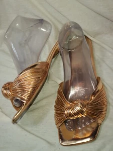 JEFFREY CAMPBELL LEATHER PLEATED STYLE BRONZE HANDMADE IN INDIA SIZE US/10 EU/41 - Picture 1 of 9