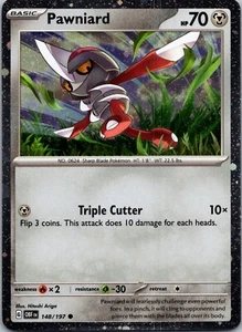 Pawniard 148/197 Sv03: Obsidian Flames Cosmos Holo C NM Pokemon Card 2023 - Bild 1 von 2