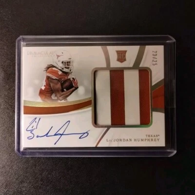 #23/25 Lil'Jordan Humphrey Rookie Patch Auto 2019 Panini Immaculate Tx Longhorns - Image 1 of 2
