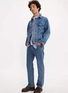Pantalones de mezclilla para hombre Levis 505™ calce regular lavado a la piedra medio - no elásticos W34L32 - Imagen 1 de 5