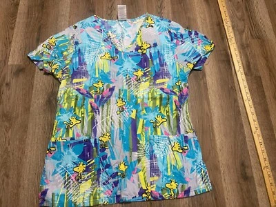 Blusa Médica Peanuts, Para Mujer Talla Pequeña, Azul, Charlie Brown Foto 1 de 4