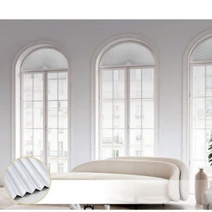 Arco Pequeño Ventana Sombra Cortinas Medio Círculo Luna Plisado Persianas Filtro de Luz - Imagen 1 de 17