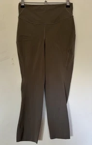 Lululemon Ladies Leggings Size 6 (AU 10) Grey Capri Cropped Activewear Gym Logo - Picture 1 of 16