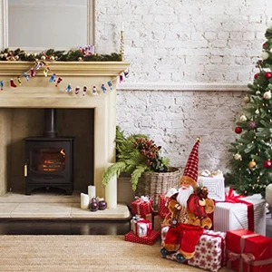 Kreative Weihnachtsmann Puppe mit Rucksack stehend Weihnachtsdeko für Zuhause - Bild 1 von 10