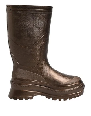 Dolce&Gabbana Hombres Metálico Bronce Bota de Lluvia Goma Plana Hasta la Rodilla Zapatos Talla EU 41 Foto 1 de 4