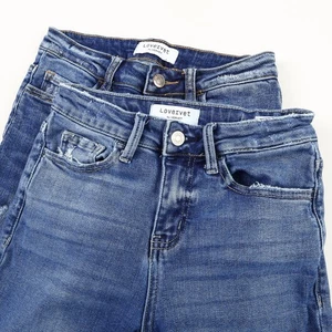 2 Paar Lovervet Vervet Damen 24/0 XS Slim Flare Denim Jeans mittelblau - Bild 1 von 10