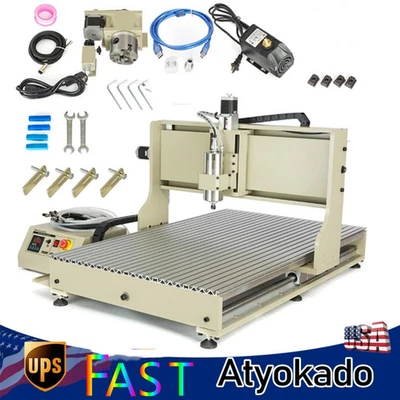 USB CNC 6090 4 axis 2.2KW CNC Router Small Wood Metal Engraving Milling Machine - Image 1 of 4