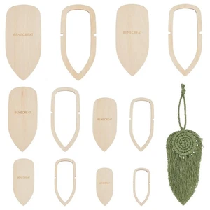 Plantilla de corte de plumas de macramé de 3 mm de espesor moldes de madera para colgar en la pared 12 piezas - Imagen 1 de 5