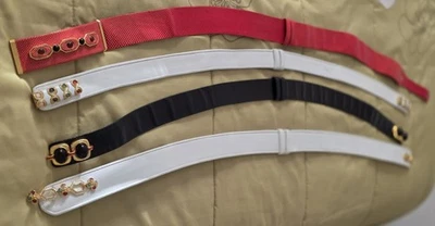 Cinturones de piel de serpiente Judith Lieber de colección con ribete dorado y piedras talla aprox hasta 36" Foto 1 de 4